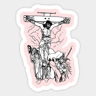 Lord Jesus Christ Suffering Crusifixion Crusified Sticker